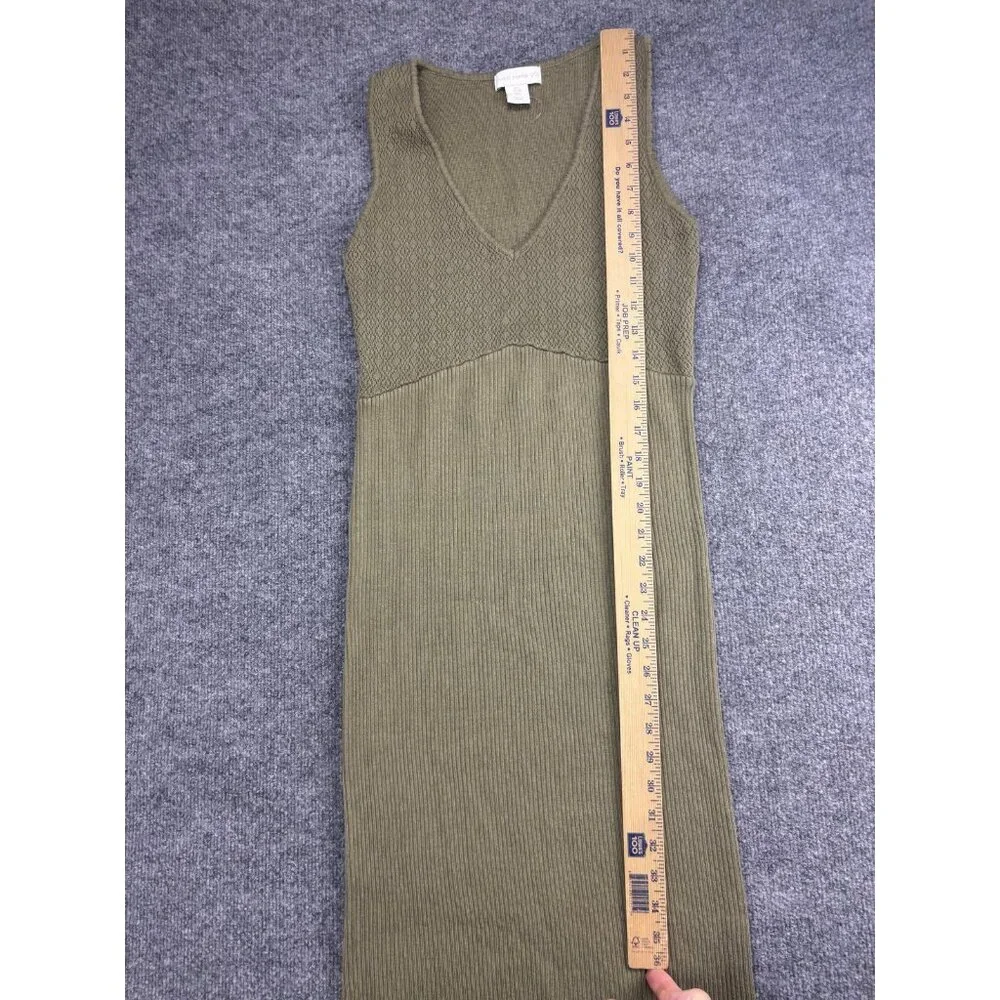 House Of Harlow 1960 Tank Dress Womens Large Green Ribbed Knit Sleeveless Midi - Picture 5 of 8